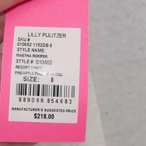NEW Lilly Pulitzer Martha Short Romper White Pineapple Pucker Jacquard Size 8 - Picture 6 of 9
